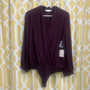 LC Lauren Conrad Plum Bodysuit